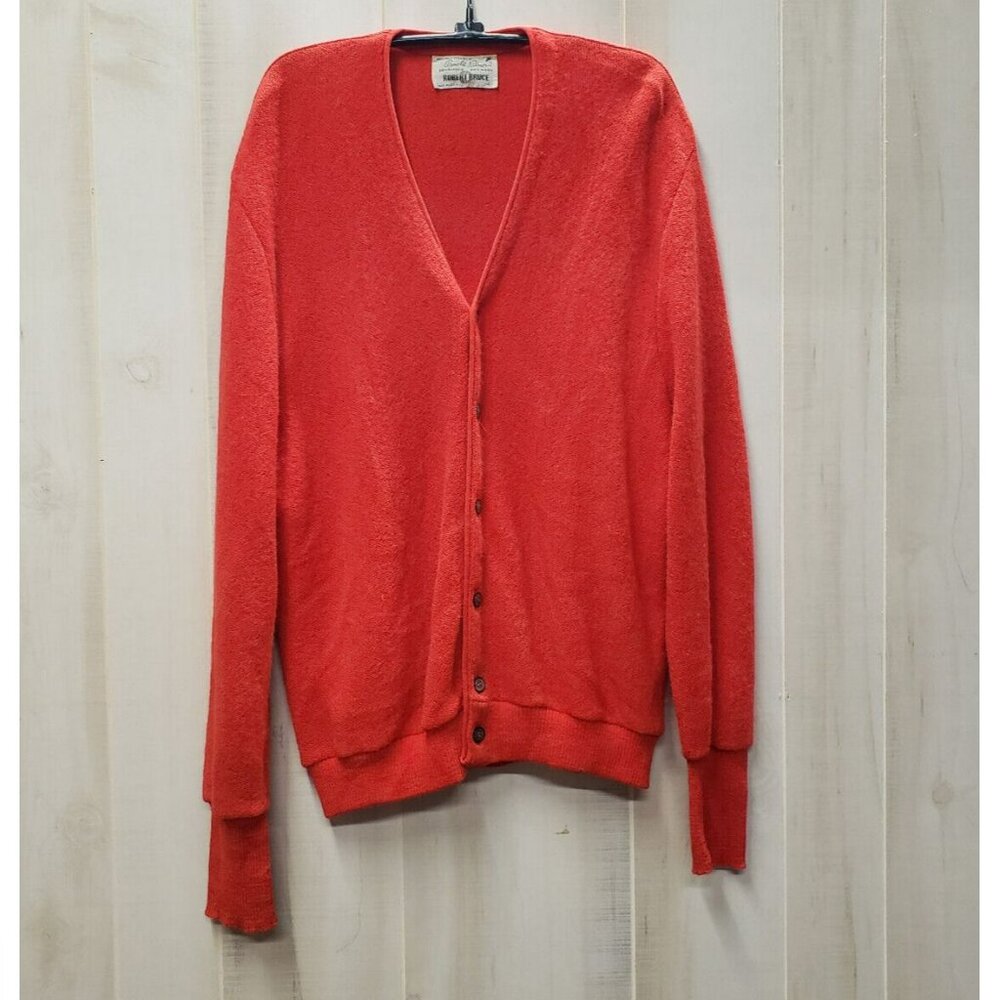 Vintage Wool & Alpaca Cardigan Sweater L, Arnold Palmer Robert Bruce, Red, Large